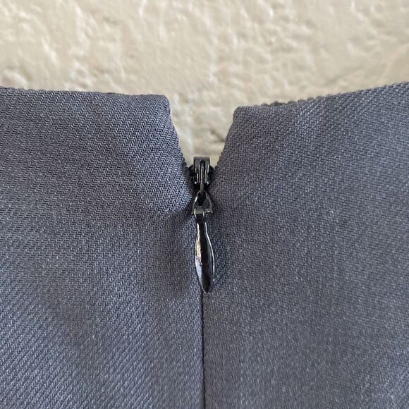 J.Crew Dress Womens 2 Gray Wool Sheath Cap Sleeve Pockets Career Classic - Picture 5 of 11